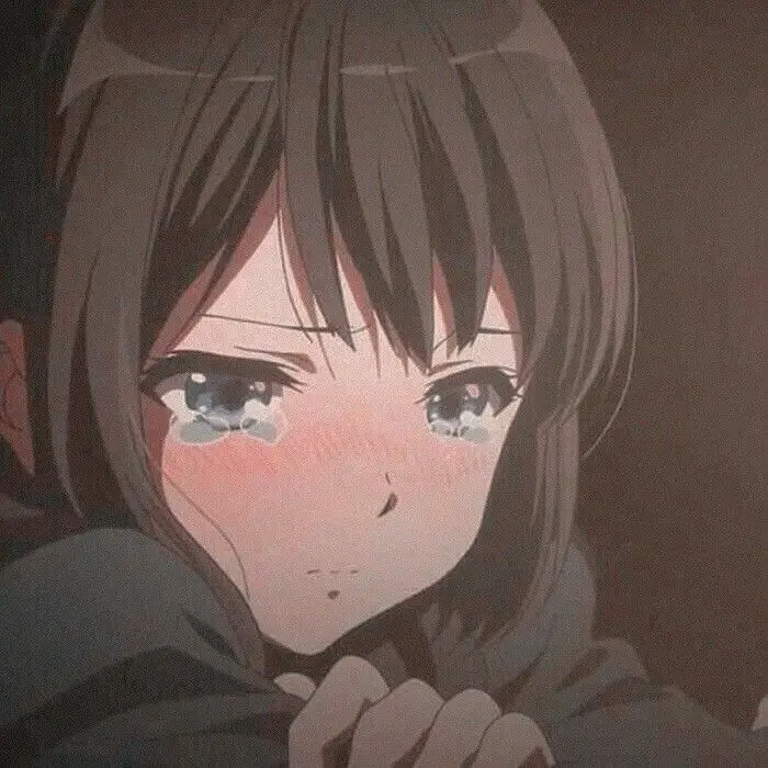 Ekspresi emosional dalam film anime Gadis anime sedih sedang menangis