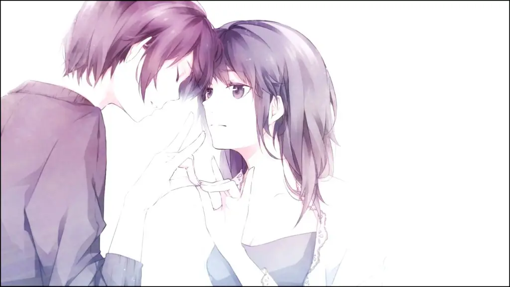Ilustrasi pasangan anime yang bahagia dan lucu Pasangan anime yang bahagia