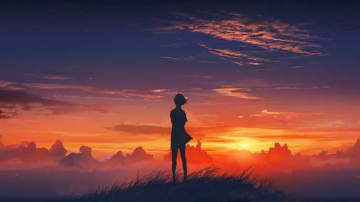 Menikmati Suasana Sahur yang Hangat Karakter Anime Lucu Menyaksikan Matahari Terbit
