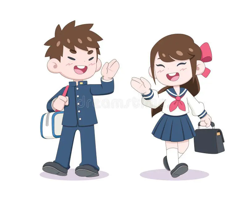 Pasangan anime yang menggemaskan Gambar pasangan anime lucu di sekolah