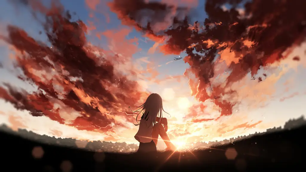 Menikmati Anime di Malam Hari Gambar seseorang menonton anime di malam hari