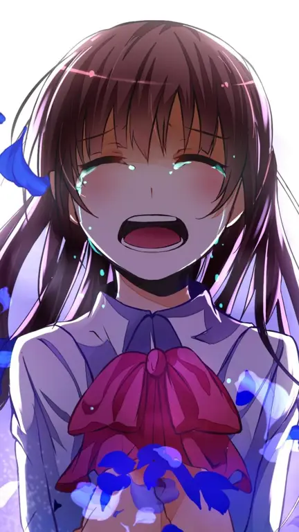 Adegan emosional dalam film anime romance Karakter anime yang menangis