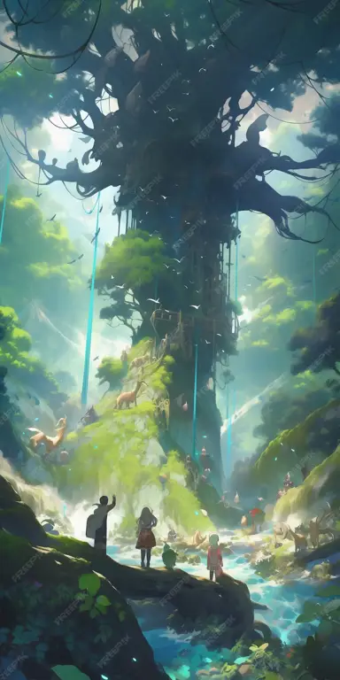 Keindahan dunia fantasi dalam film anime Adegan film anime fantasi yang memukau