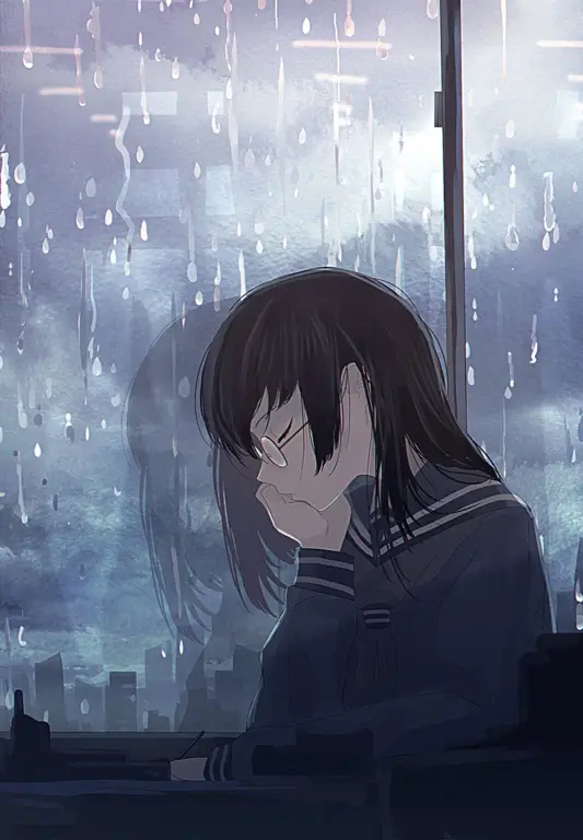 Adegan mengharukan dalam anime Gadis anime sedih menangis
