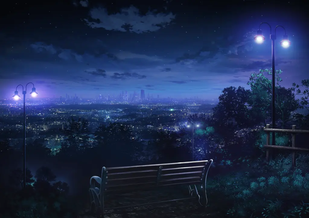 Momen romantis dalam anime Adegan romantis anime di malam hari