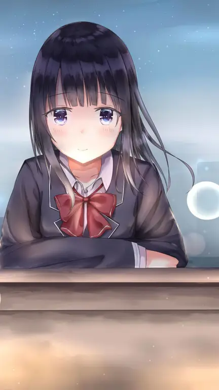 Ilustrasi gadis anime yang sedang bersedih Gambar gadis anime yang sedih