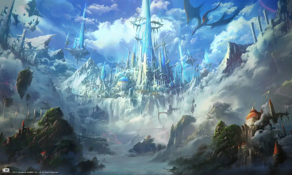 Keindahan latar dunia fantasi dalam anime Pemandangan dunia fantasi anime