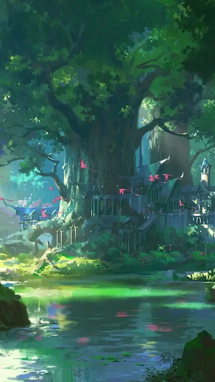 Pemandangan magis dalam film anime fantasi Pemandangan dalam film anime fantasi