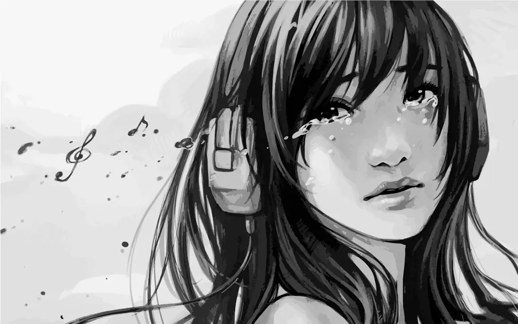 Ekspresi sedih karakter anime Adegan menangis dalam anime