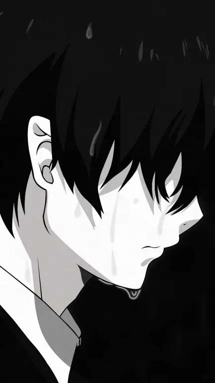 Ekspresi sedih karakter anime Karakter anime sedang menangis