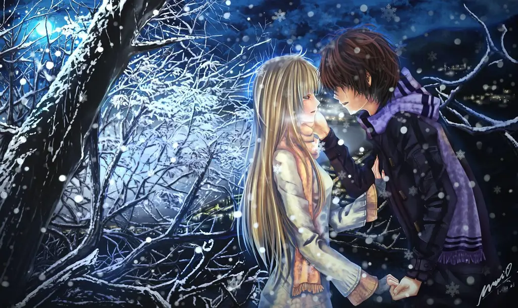 Pasangan anime yang sedang bersedih Pasangan anime yang terlihat sedih