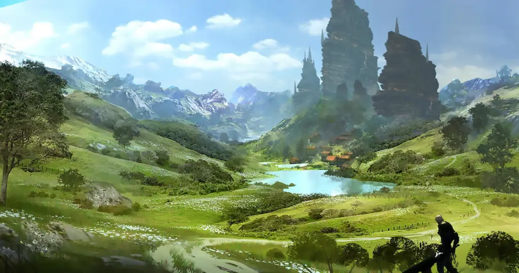 Keindahan pemandangan dunia fantasi dalam film anime Pemandangan dunia fantasi anime