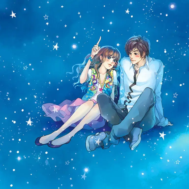 Momen lucu pasangan anime Pasangan anime romantis sedang tertawa bersama