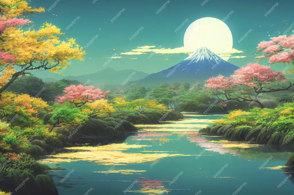 Petualangan yang Menakjubkan Pemandangan indah dalam film anime Jepang