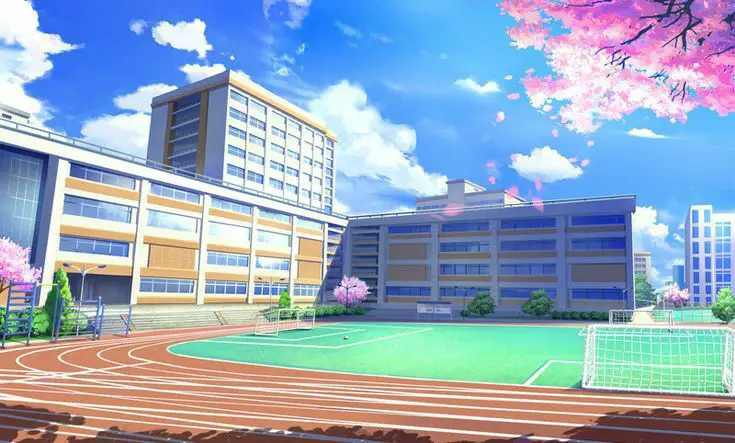 Suasana sekolah dalam anime romance school Pemandangan sekolah dalam anime romantis
