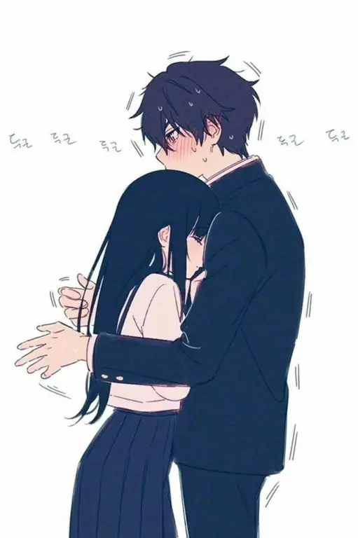 Ekspresi kesedihan pasangan anime Pasangan anime yang menangis