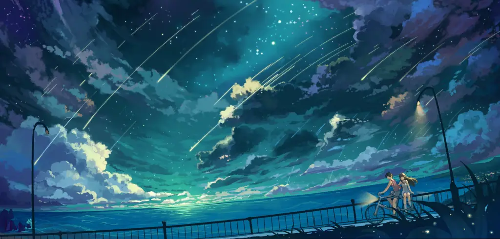 Menikmati film anime bersama teman Malam nonton film anime