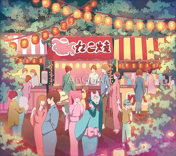 Suasana ceria di festival sekolah Festival sekolah dalam anime