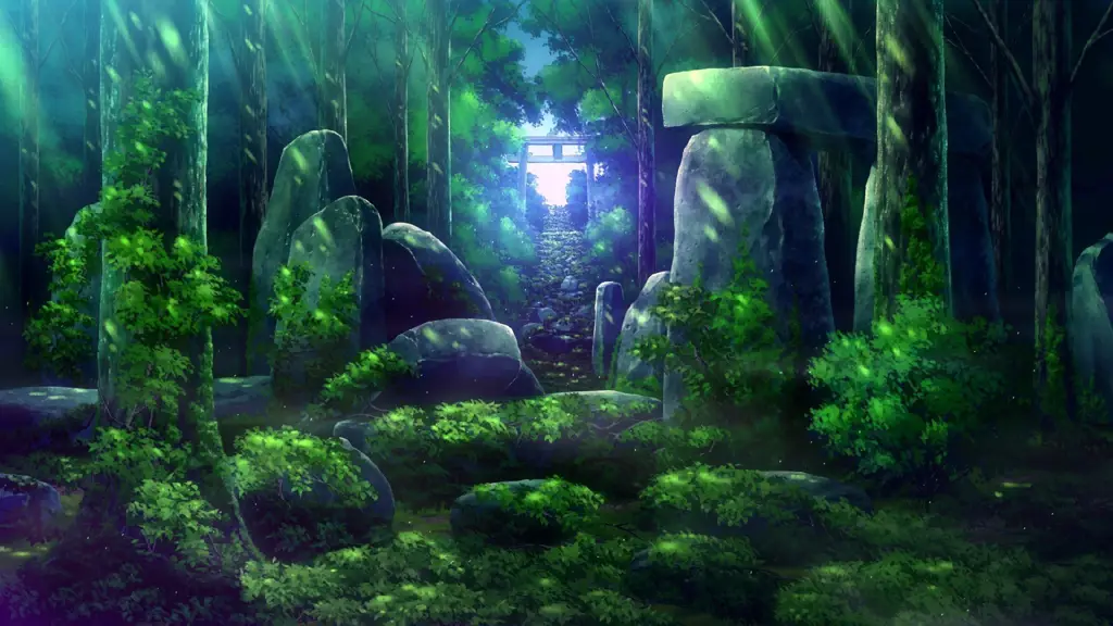 Dunia fantasi yang indah dalam film anime romance fantasy Pemandangan magis dalam film anime