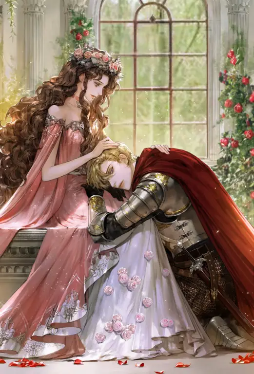 Pasangan anime yang jatuh cinta di dunia fantasi Pasangan anime dalam dunia fantasi yang romantis