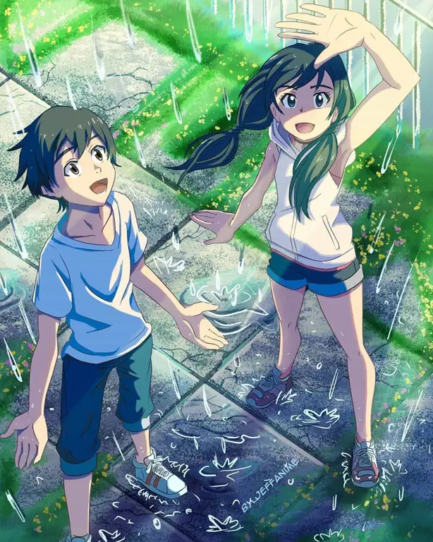 Pemandangan indah yang menggambarkan suasana romantis dalam film anime Pemandangan romantis dalam anime