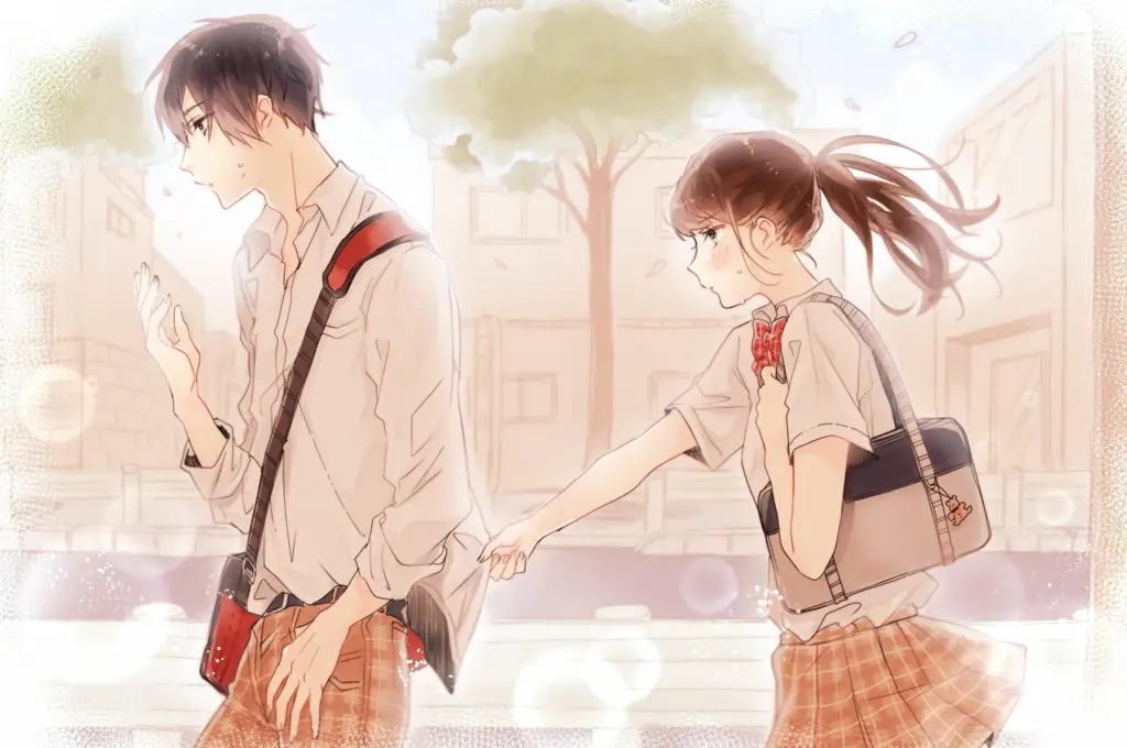 Momen romantis di sekolah dalam anime Pasangan anime romantis di sekolah