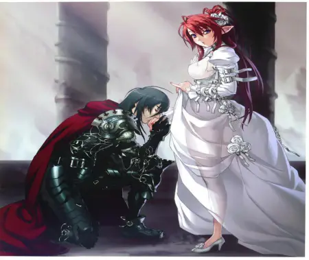 Ilustrasi pasangan anime dalam film fantasi romantis Pasangan anime dalam film fantasi romantis