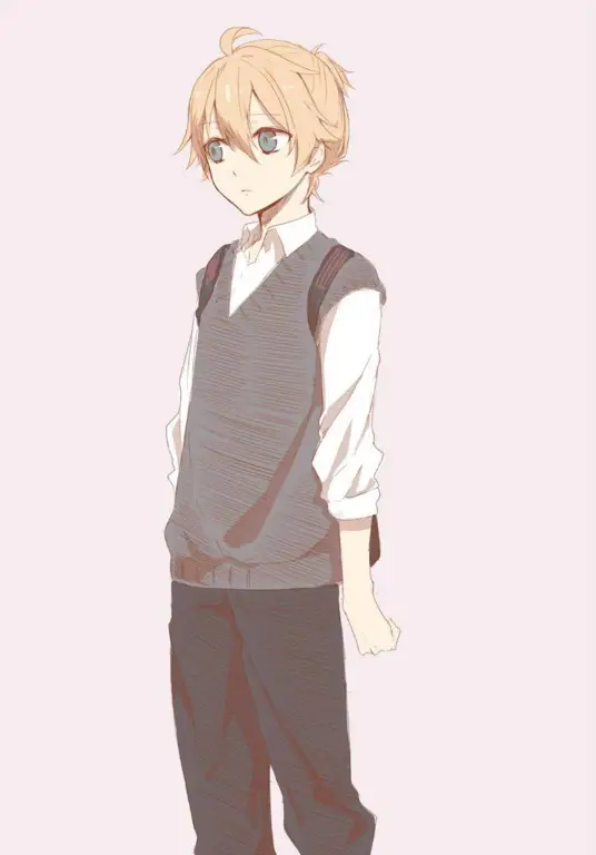 Karakter Cowok Anime yang Menggemaskan Cowok anime menggemaskan dengan seragam sekolah