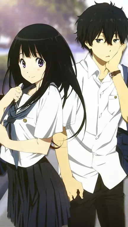 Pasangan anime yang romantis Gambar pasangan anime dalam film romance school