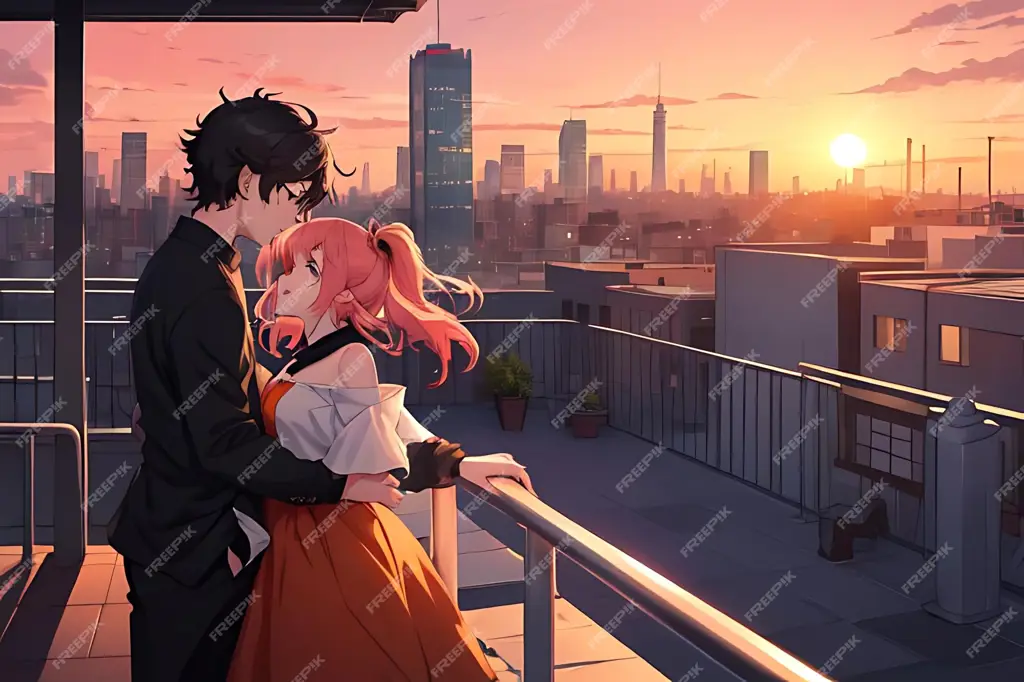 Pemandangan romantis di anime Pemandangan romantis di anime