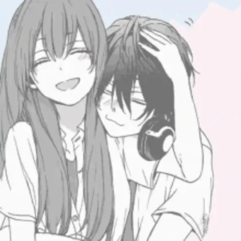 Ilustrasi pasangan anime yang bahagia Pasangan bahagia dalam anime