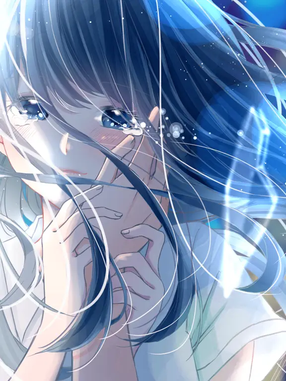 Ekspresi Sedih dalam Anime Gadis anime yang sedang menangis