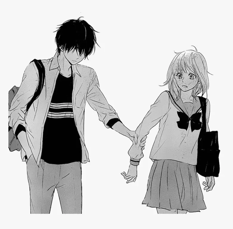 Ilustrasi pasangan anime yang sedang melewati masa-masa sulit dalam hubungan mereka Pasangan anime romantis yang sedih