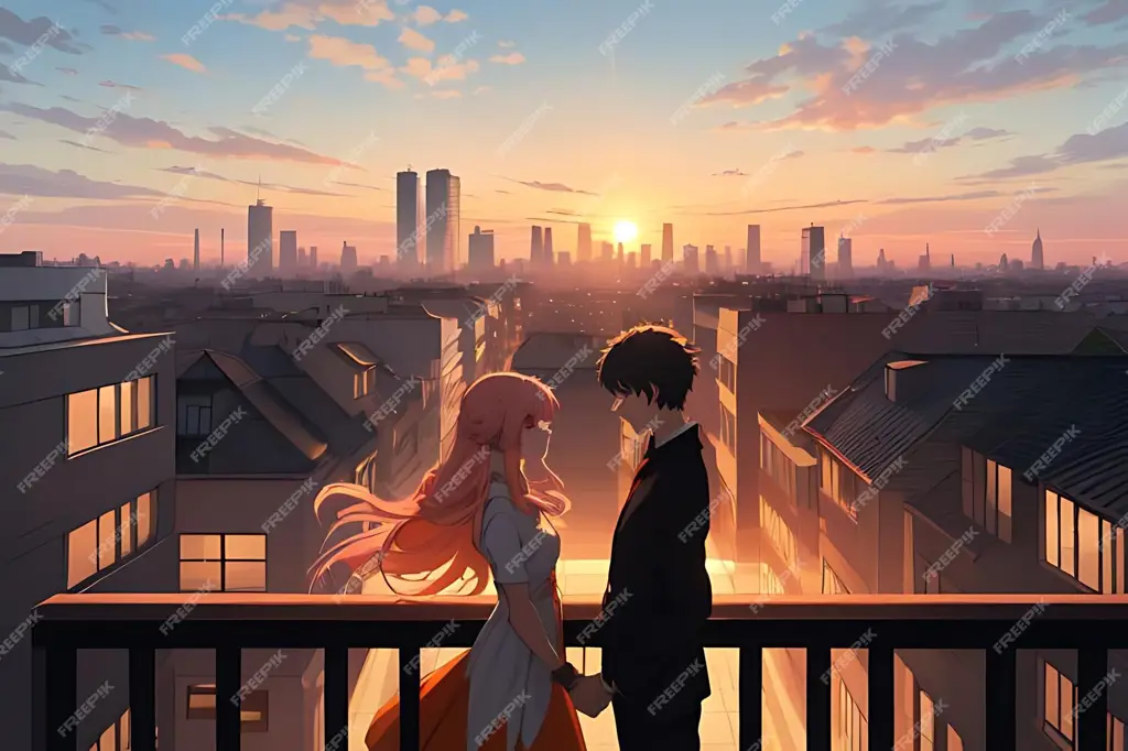 Momen romantis dalam film anime Adegan romantis dari film anime