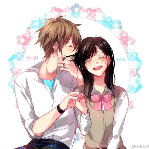 Pasangan anime yang bahagia Ilustrasi pasangan anime yang bahagia
