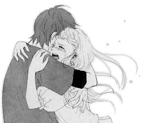 Ilustrasi pasangan anime yang sedang mengalami masa sulit Ilustrasi pasangan anime yang sedih