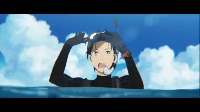 Adegan dari film anime Josee, the Tiger and the Fish.