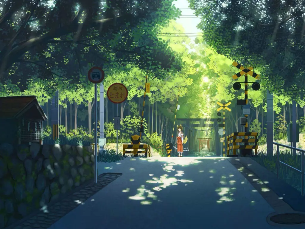 Pemandangan sekolah menengah atas di anime Jepang Pemandangan sekolah SMA Jepang di anime