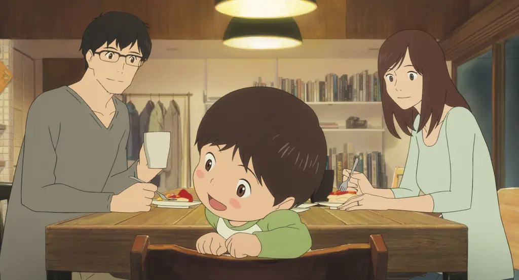 Gambar diam dari film anime Mirai