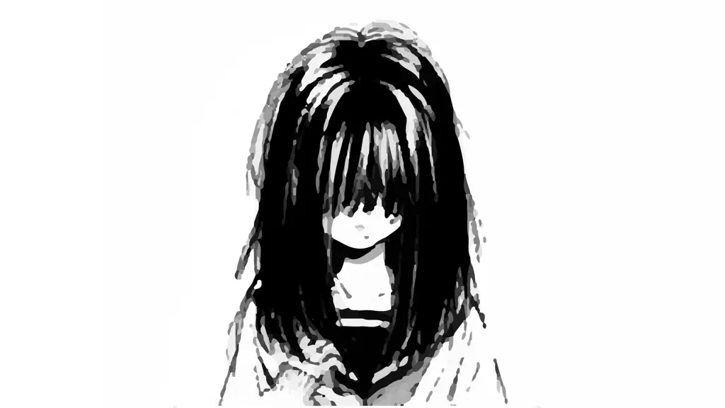 Ekspresi sedih dalam film anime Gadis anime sedih sedang menangis