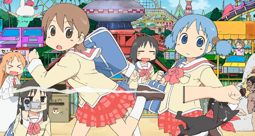 Momen Menyenangkan Menonton Anime Bersama Karakter-karakter anime menonton film bersama