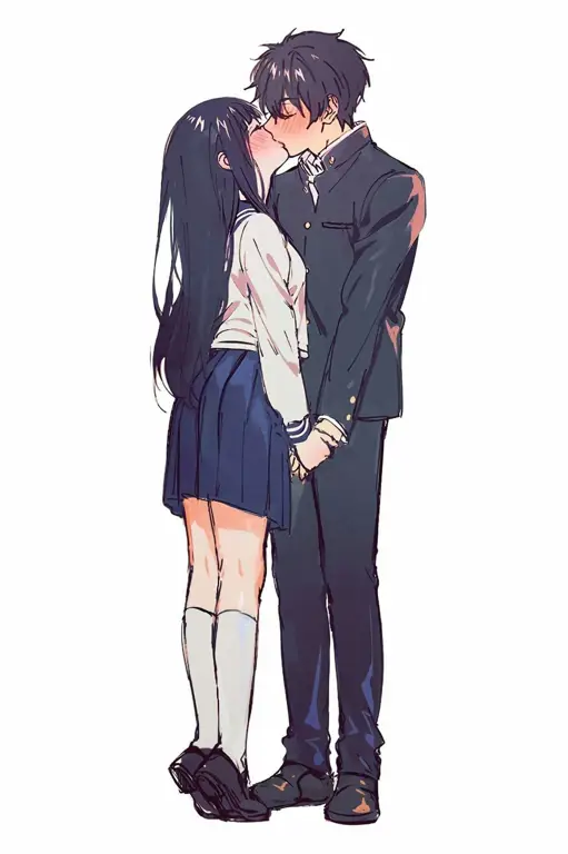 Momen-momen hangat dan romantis Pasangan anime sedang berpelukan