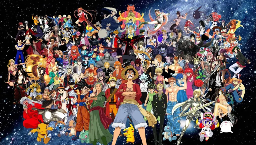 Ilustrasi karakter anime dalam dunia multiverse Karakter-karakter anime dari berbagai multiverse