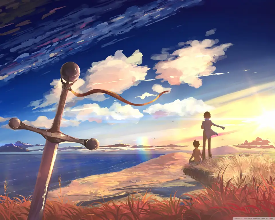 Ilustrasi Pertempuran Anime Ilustrasi adegan pertarungan anime