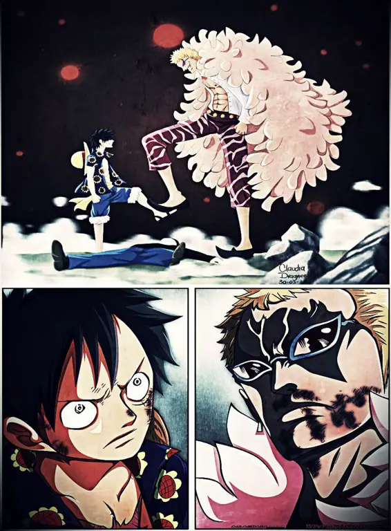 Pertarungan Karakter Anime Karakter anime sedang bertarung