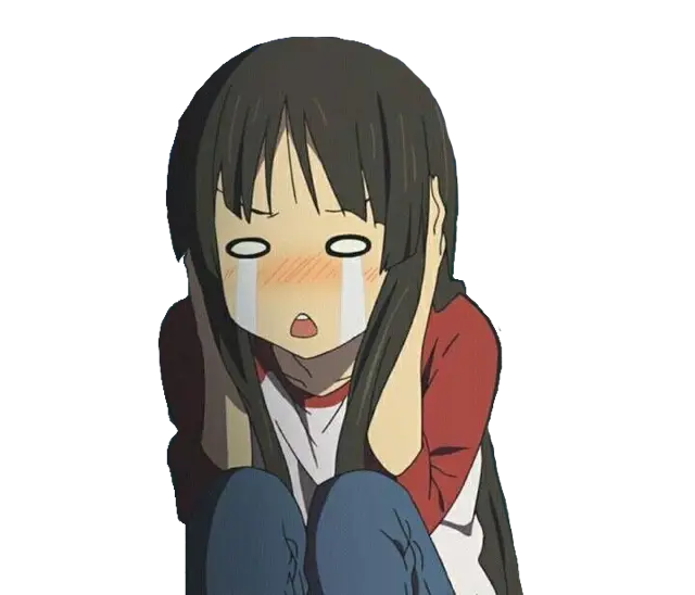 Ekspresi sedih dalam anime Gadis anime yang sedang menangis sedih