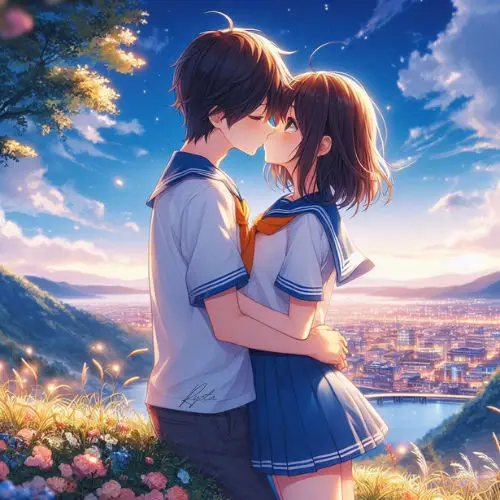 Anime Romantis Musim Gugur 2018 Pasangan anime dalam adegan romantis