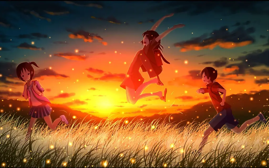 Anime Musim Panas yang Menyegarkan Pemandangan anime musim panas yang indah