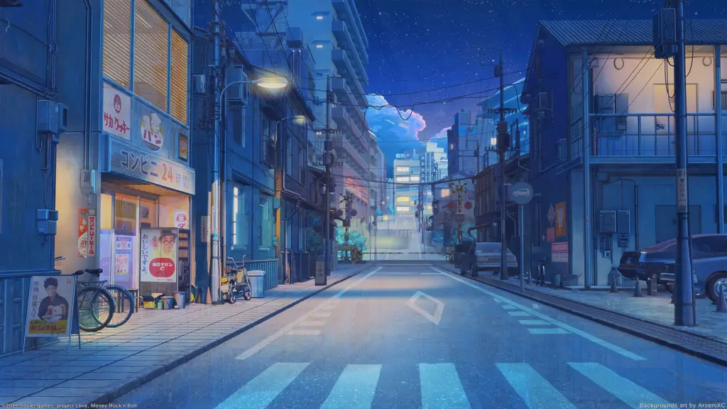 Suasana Anime yang Menawan Pemandangan alam yang digambarkan dalam gaya anime