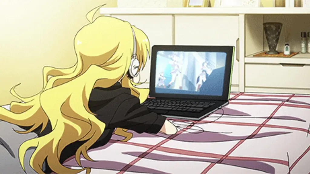 Menikmati Anime Musim Gugur Karakter anime menonton televisi